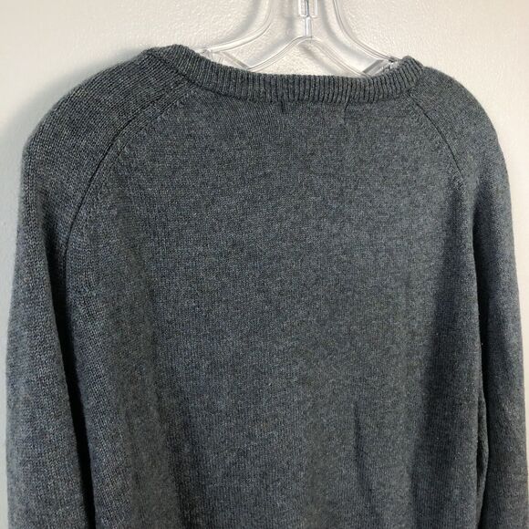 LL Bean Wool Sweater Mens XL Tall Gray 100% Lambswool Made in Scotland *Flaw* - Picture 10 of 16